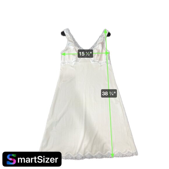 Vintage Sears Ivory Nylon Lace Slip Dress Size 36 - Picture 7 of 8
